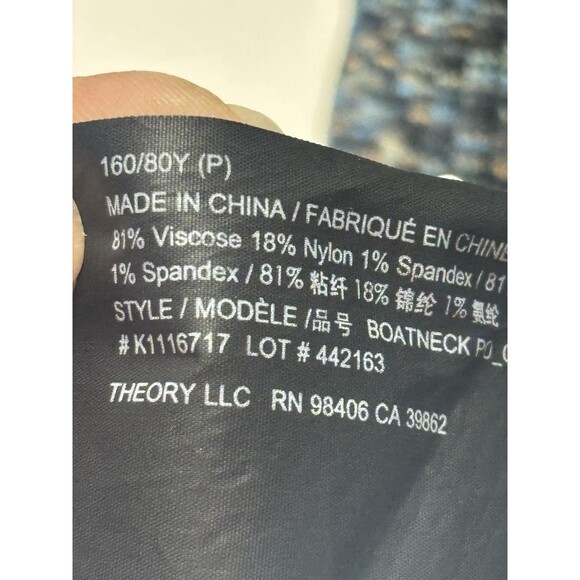 Theory Women’s SIZE P Cabled Print RibbedBoatneck Sweater with Bell Sleeves - Picture 15 of 15